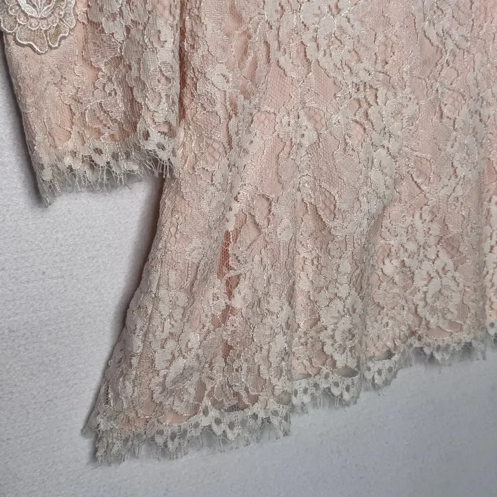 1980s Cachet Bari Protas Victorian Romantic Lace Peplum Suit Set USA Size 4